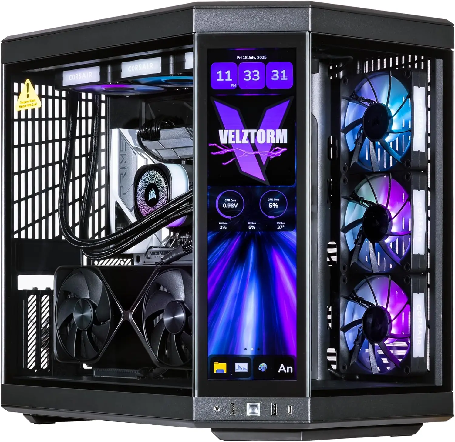 Rtx 5080 16Gb - Velztorm LCD Siyah Praetix Özel Yapım