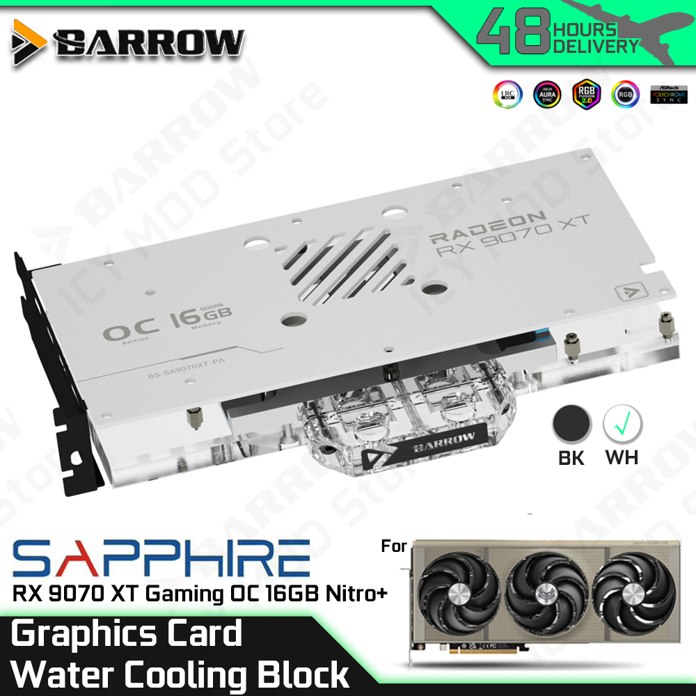 Rx 9070 16Gb - Barrow Grafik Kartı Su Soğutma Bloğu
