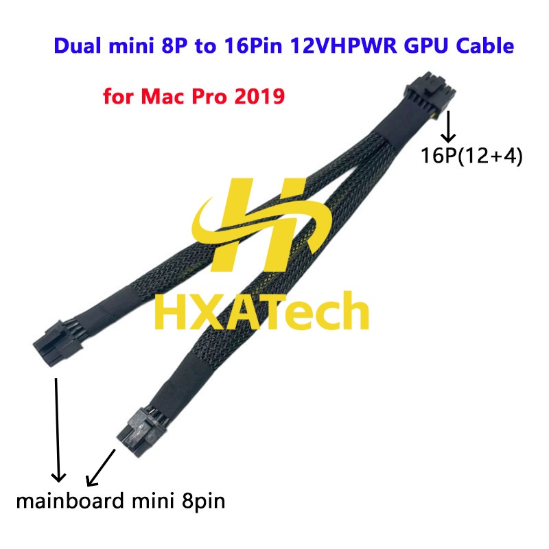 Dual 8Pin To 16Pin 12Vhpwr Cable - HXATech - Mac Pro 2019 için